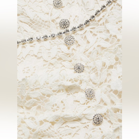 NWT Self-Portrait Lace & Crystal Midi-Dress Size US 6 - Picture 6 of 9